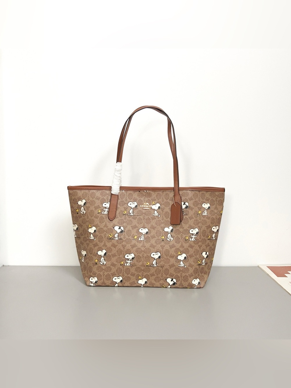 Coach Snoopy Brown Tote Bag